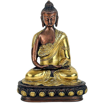 Bouddha Amithaba statue bicolore de 20 centimètres - 1630 grammes. Fait en métal (laiton)