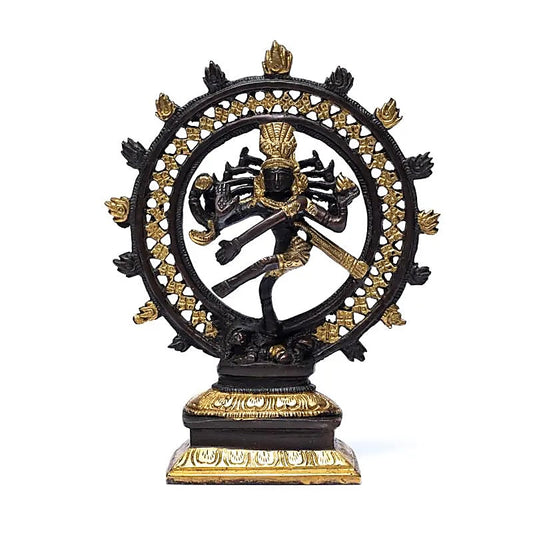 Shiva Nataraj en métal (laiton), avec son double anneau. Ø de 15, 20 ou 27 cm, au choix !