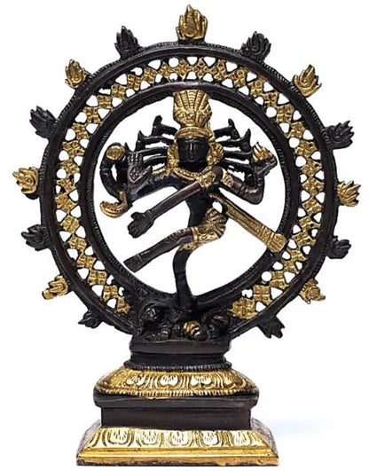 Shiva Nataraj en métal (laiton), avec son double anneau. Ø de 15, 20 ou 27 cm, au choix !
