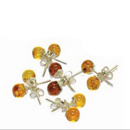 Puces/ Clous/ Boucles d'oreilles en Ambre, qualité AA à AAA. Finition Argent 925 !