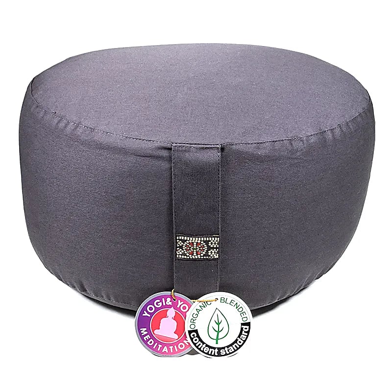 Coussin de Yoga et Méditation - taille XL - Couleurs unis - 33X22 cm - 3,2 kg. Housse extérieure en coton | Garnissage naturel en cosses de sarrasin !
