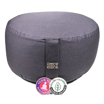 Coussin de Yoga et Méditation - taille XL - Couleurs unis - 33X22 cm - 3,2 kg. Housse extérieure en coton | Garnissage naturel en cosses de sarrasin !