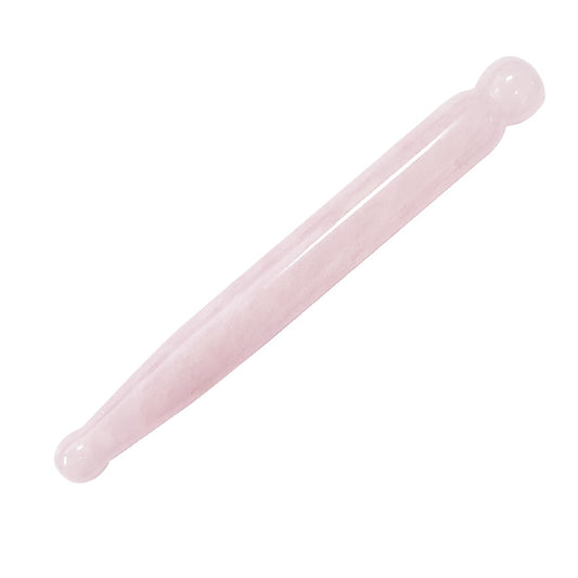 Bâton de massage en quartz rose – 11 cm, outil beauté pour stimuler la circulation et détendre le visage