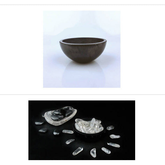 Shungite noire – Coupelle de Ø 6,3 x 2 cm – protège des ondes et favorise l’ancrage, idéale pour la lithothérapie