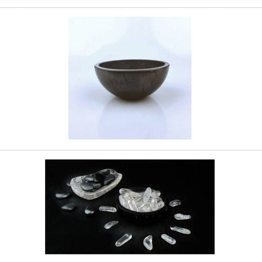 Shungite noire – Coupelle de Ø 6,3 x 2 cm – protège des ondes et favorise l’ancrage, idéale pour la lithothérapie