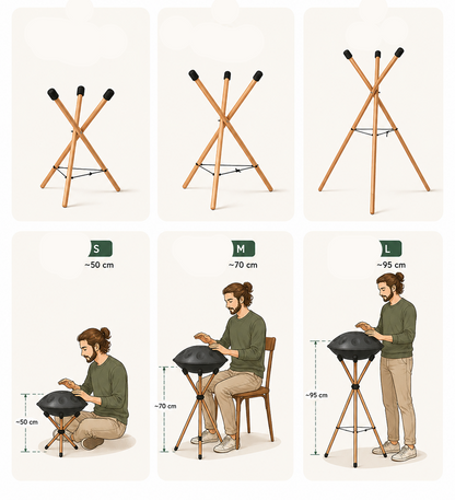 Support de Handpan en Bois – 3 tailles au choix | Fait par Zen Curiosity