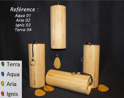 Wind chimes, the famous Koshi © in bamboo, individually or in packs of 4 (Air, Water, Fire, Earth), made in France!