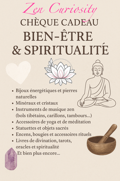 Carte-cadeau de Zen Curiosity, offrez un cadeau rempli de sens, d’énergie et de bienveillance !