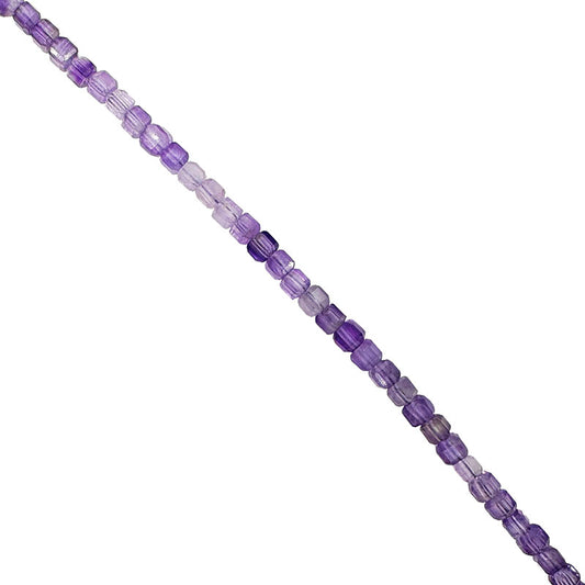 Améthyste, perles carrées de 2 mm. Vendu en fil de perles de 40 cm, en bracelet de 17 à 21 cm, ou en collier de 45. Qualité AA à AAA !