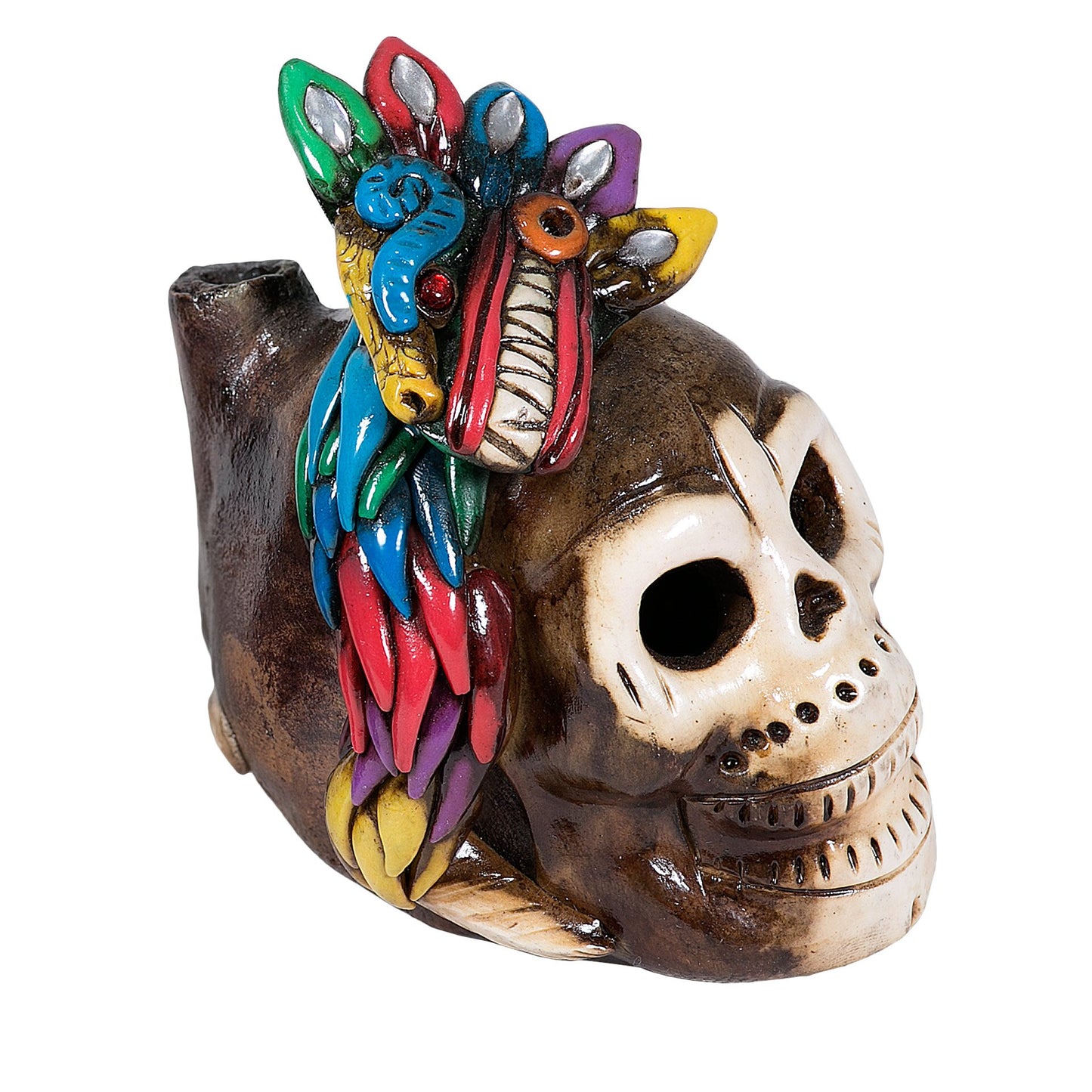 Sifflet Mystique du Mexique en forme de crâne en Terre Cuite - Taille L - Fait Main – Son Puissant Semblable à un Cri Humain – Artisanat Traditionnel