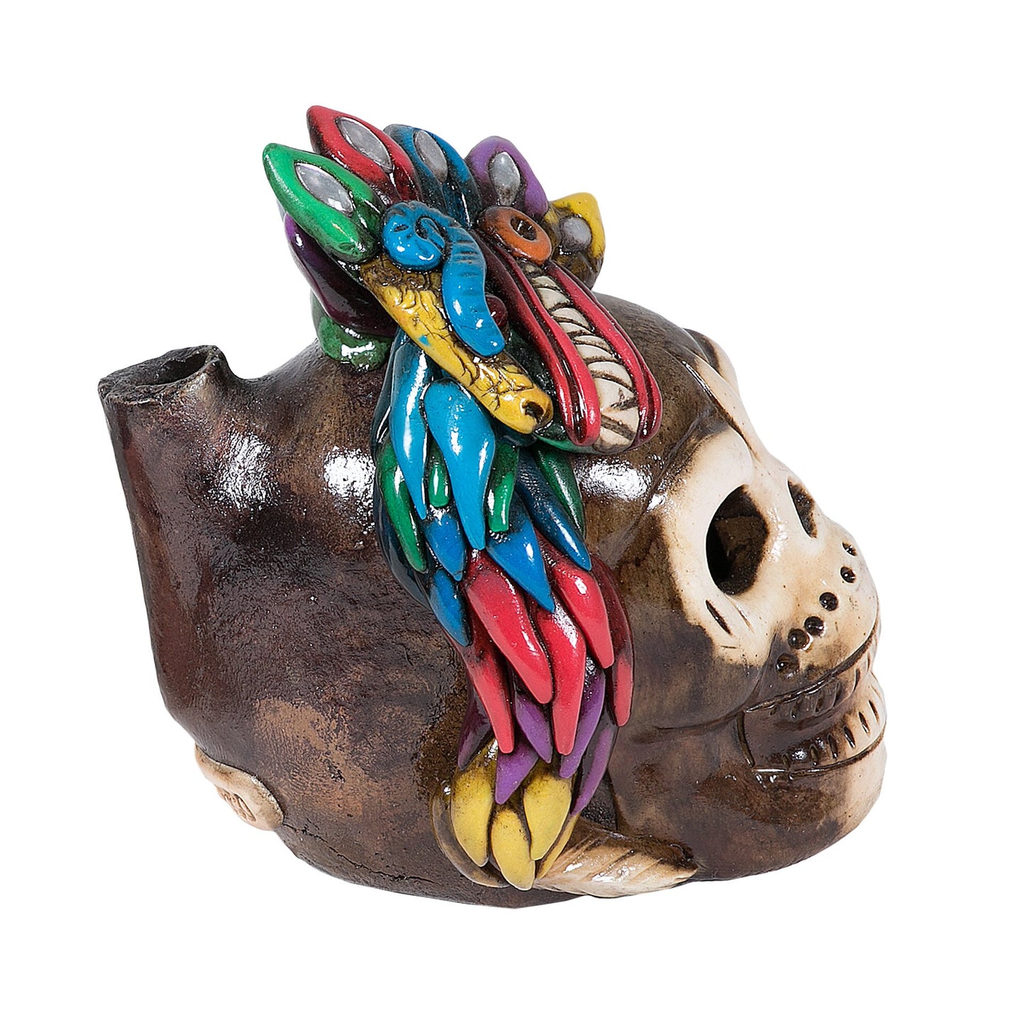 Sifflet Mystique du Mexique en forme de crâne en Terre Cuite - Taille L - Fait Main – Son Puissant Semblable à un Cri Humain – Artisanat Traditionnel