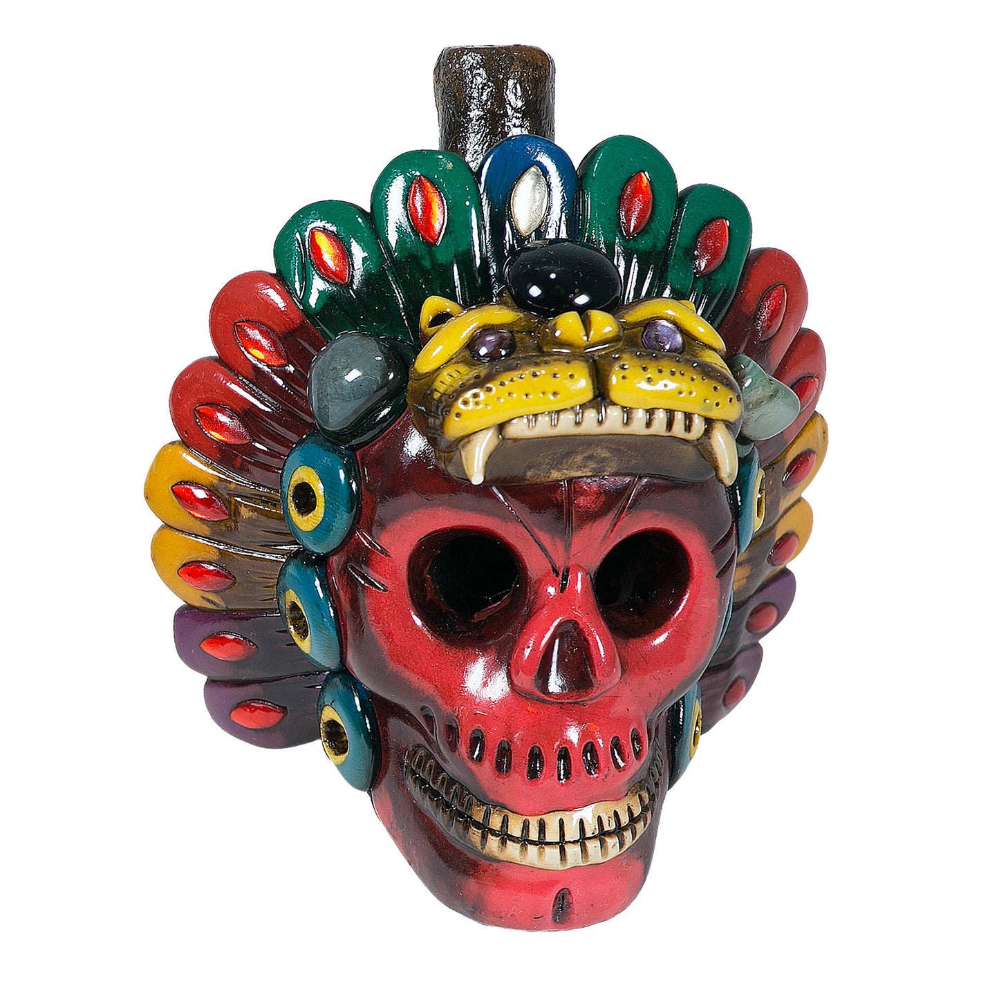 Sifflet Mystique du Mexique en forme de crâne en Terre Cuite - Taille L - Fait Main – Son Puissant Semblable à un Cri Humain – Artisanat Traditionnel