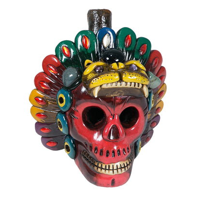 Sifflet Mystique du Mexique en forme de crâne en Terre Cuite - Taille L - Fait Main – Son Puissant Semblable à un Cri Humain – Artisanat Traditionnel