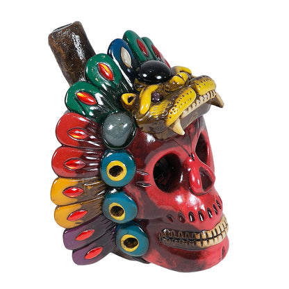 Sifflet Mystique du Mexique en forme de crâne en Terre Cuite - Taille L - Fait Main – Son Puissant Semblable à un Cri Humain – Artisanat Traditionnel