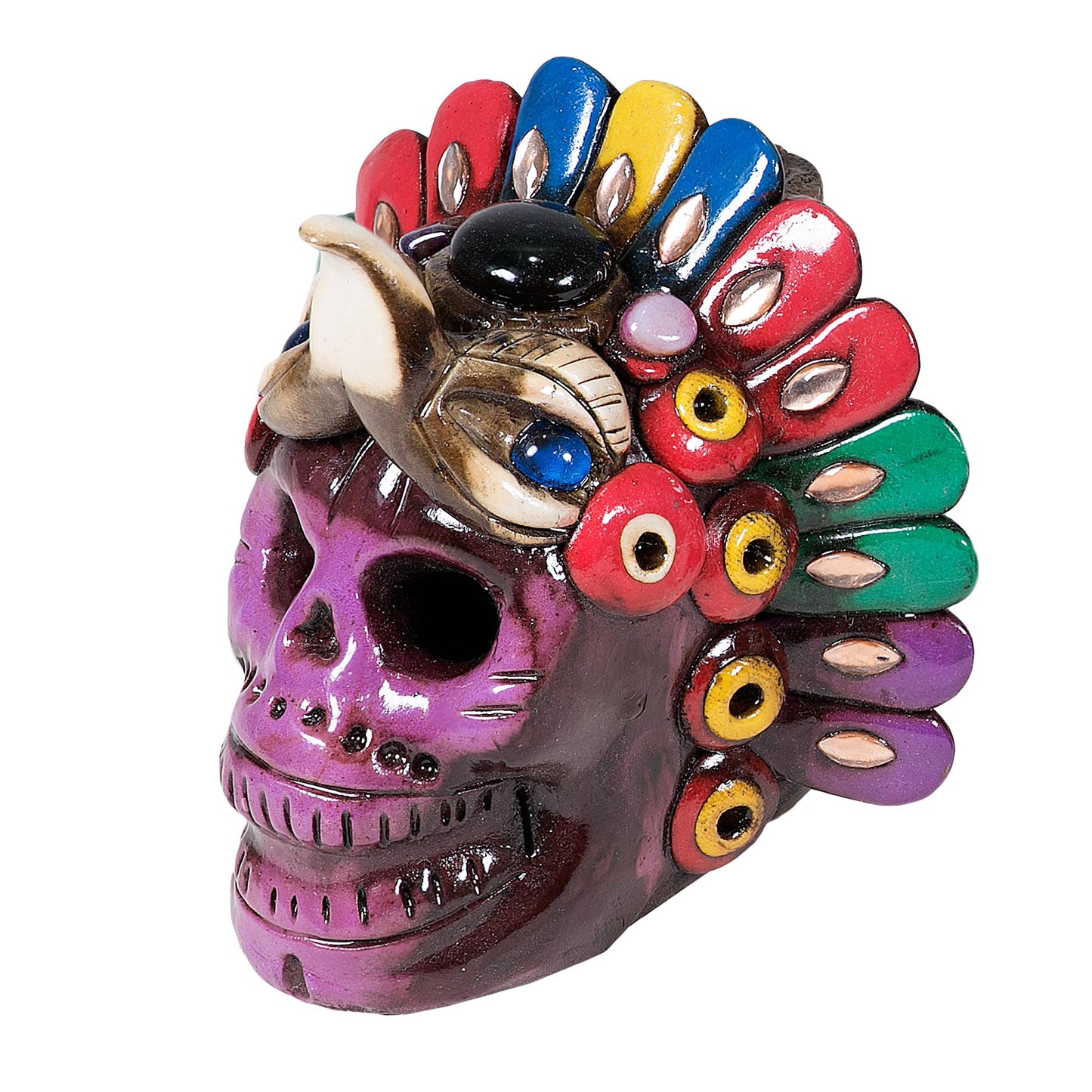 Sifflet Mystique du Mexique en forme de crâne en Terre Cuite - Taille L - Fait Main – Son Puissant Semblable à un Cri Humain – Artisanat Traditionnel