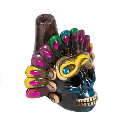 Sifflet Mystique du Mexique en forme de crâne en Terre Cuite - Taille S - Fait Main – Son Puissant Semblable à un Cri Humain – Artisanat Traditionnel