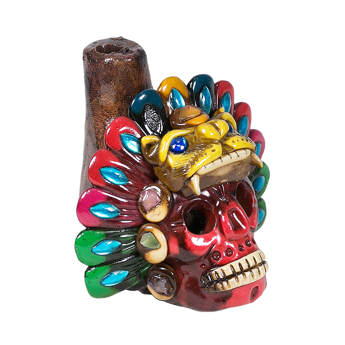 Sifflet Mystique du Mexique en forme de crâne en Terre Cuite - Taille S - Fait Main – Son Puissant Semblable à un Cri Humain – Artisanat Traditionnel