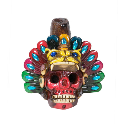 Sifflet Mystique du Mexique en forme de crâne en Terre Cuite - Taille S - Fait Main – Son Puissant Semblable à un Cri Humain – Artisanat Traditionnel