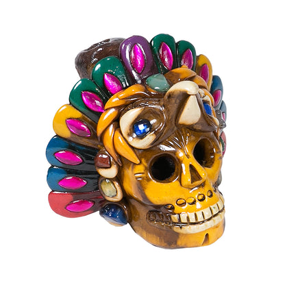 Sifflet Mystique du Mexique en forme de crâne en Terre Cuite - Taille S - Fait Main – Son Puissant Semblable à un Cri Humain – Artisanat Traditionnel