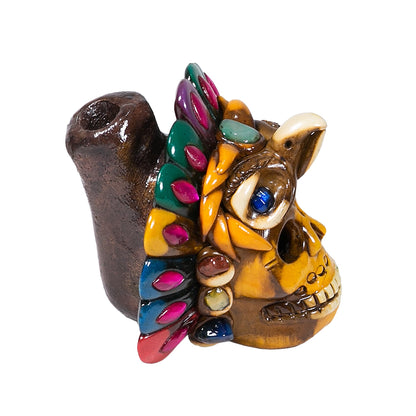 Sifflet Mystique du Mexique en forme de crâne en Terre Cuite - Taille S - Fait Main – Son Puissant Semblable à un Cri Humain – Artisanat Traditionnel