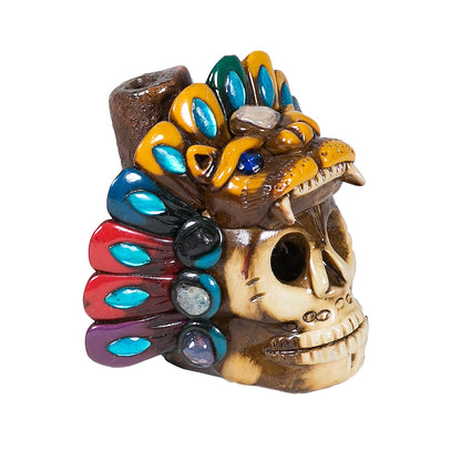 Sifflet Mystique du Mexique en forme de crâne en Terre Cuite - Taille S - Fait Main – Son Puissant Semblable à un Cri Humain – Artisanat Traditionnel