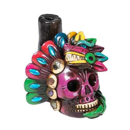 Sifflet Mystique du Mexique en forme de crâne en Terre Cuite - Taille S - Fait Main – Son Puissant Semblable à un Cri Humain – Artisanat Traditionnel