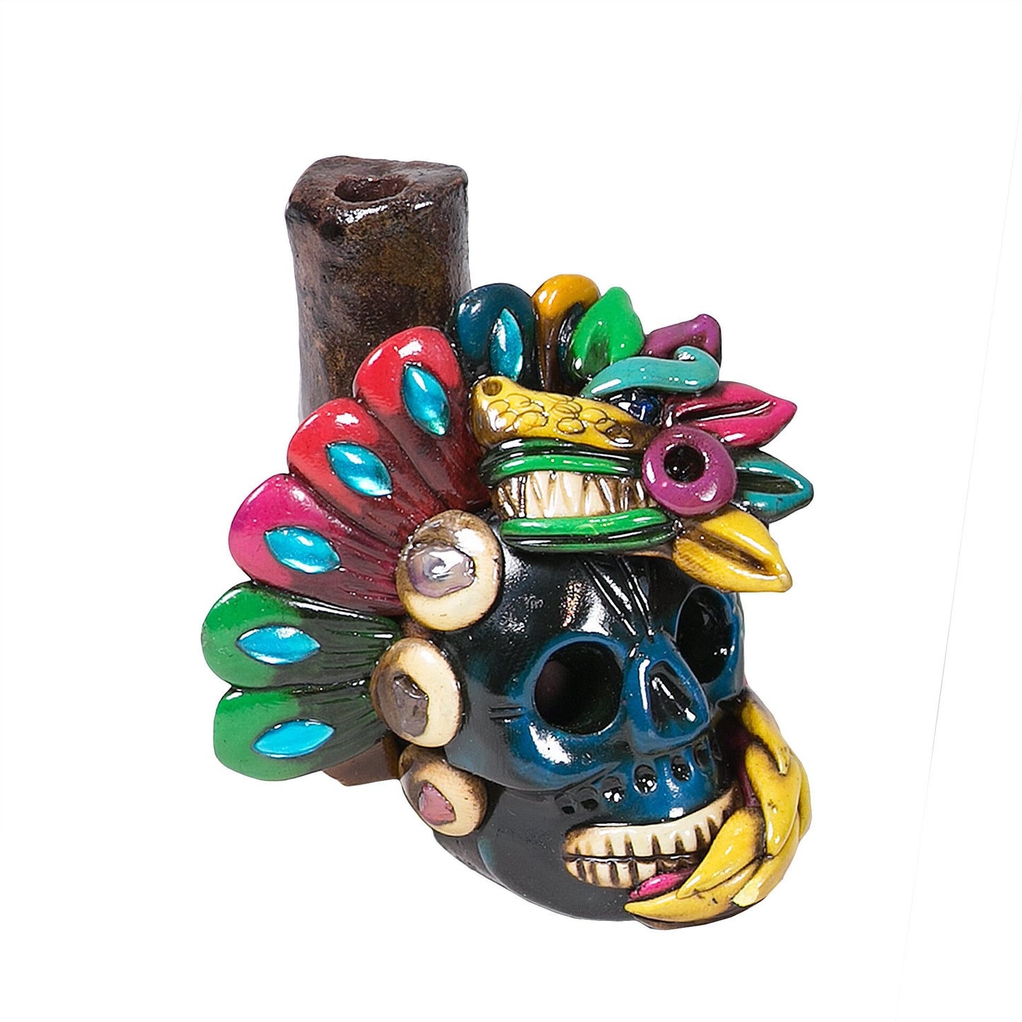 Sifflet Mystique du Mexique en forme de crâne en Terre Cuite - Taille S - Fait Main – Son Puissant Semblable à un Cri Humain – Artisanat Traditionnel