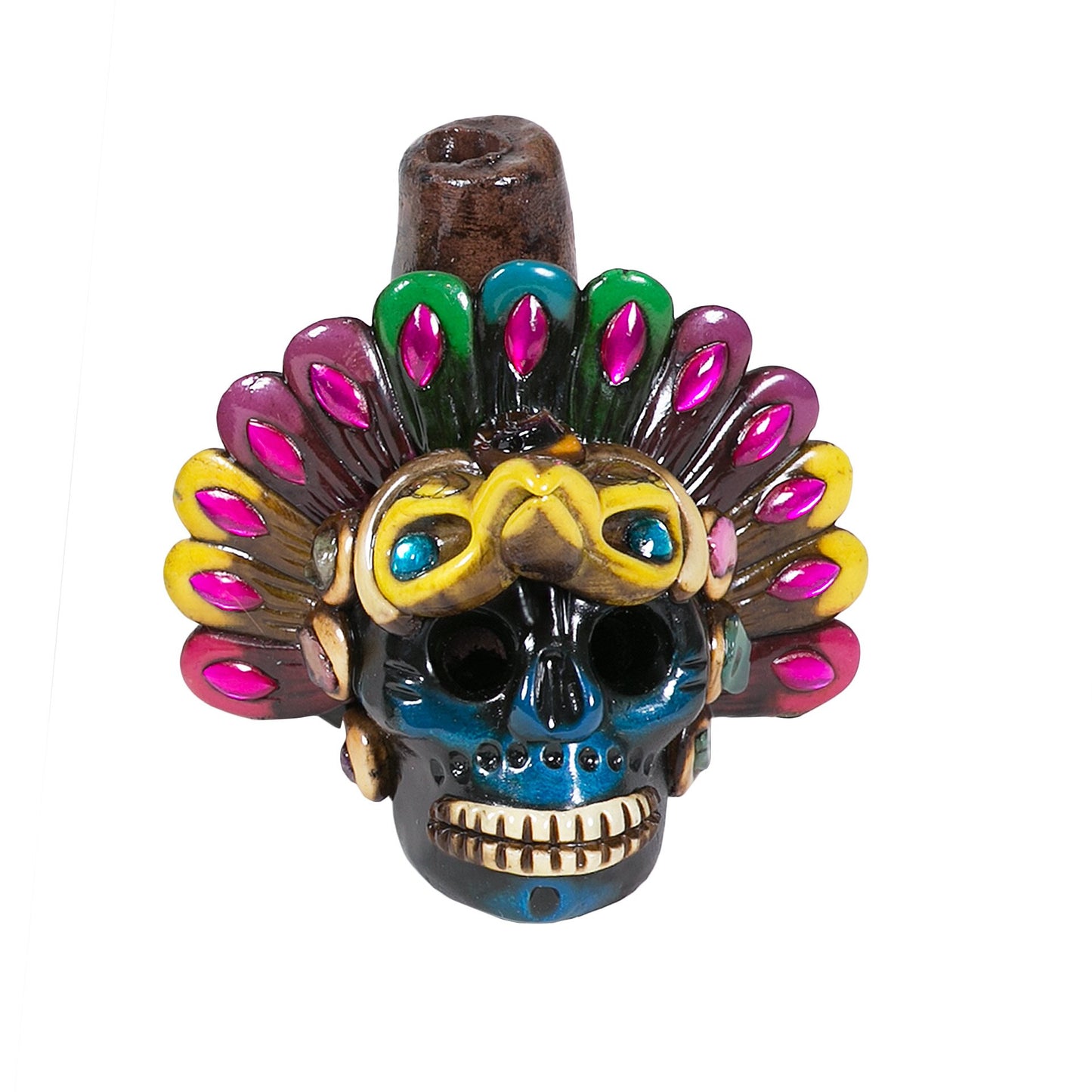 Sifflet Mystique du Mexique en forme de crâne en Terre Cuite - Taille S - Fait Main – Son Puissant Semblable à un Cri Humain – Artisanat Traditionnel