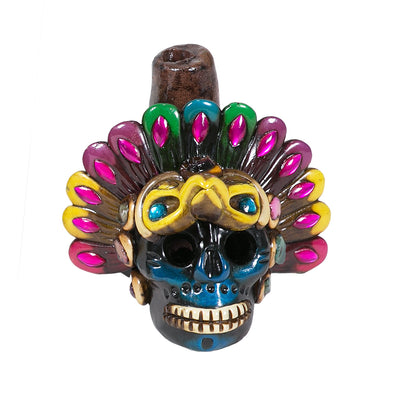 Sifflet Mystique du Mexique en forme de crâne en Terre Cuite - Taille S - Fait Main – Son Puissant Semblable à un Cri Humain – Artisanat Traditionnel