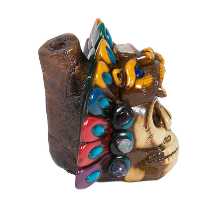 Sifflet Mystique du Mexique en forme de crâne en Terre Cuite - Taille S - Fait Main – Son Puissant Semblable à un Cri Humain – Artisanat Traditionnel