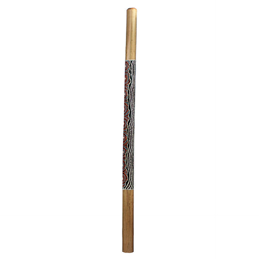 Didgeridoo en bambou avec peintures traditionnelles, 1,20m - 0,75 kg. Superbe et authentique didjeridoo fait en Australie !