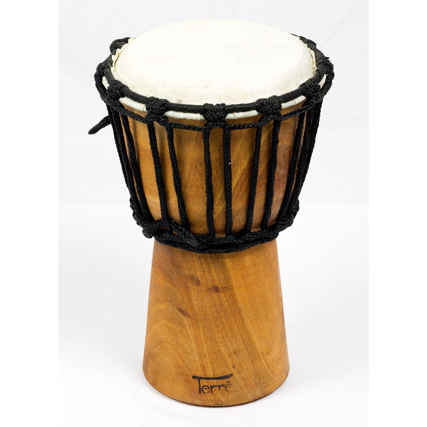 Djembé du Mali en bois huilé, 4 tailles au choix : de 25 à 65 cm - 1 à 8,5 kg. En bois d'Acajou et recouvert de peau de chèvre !