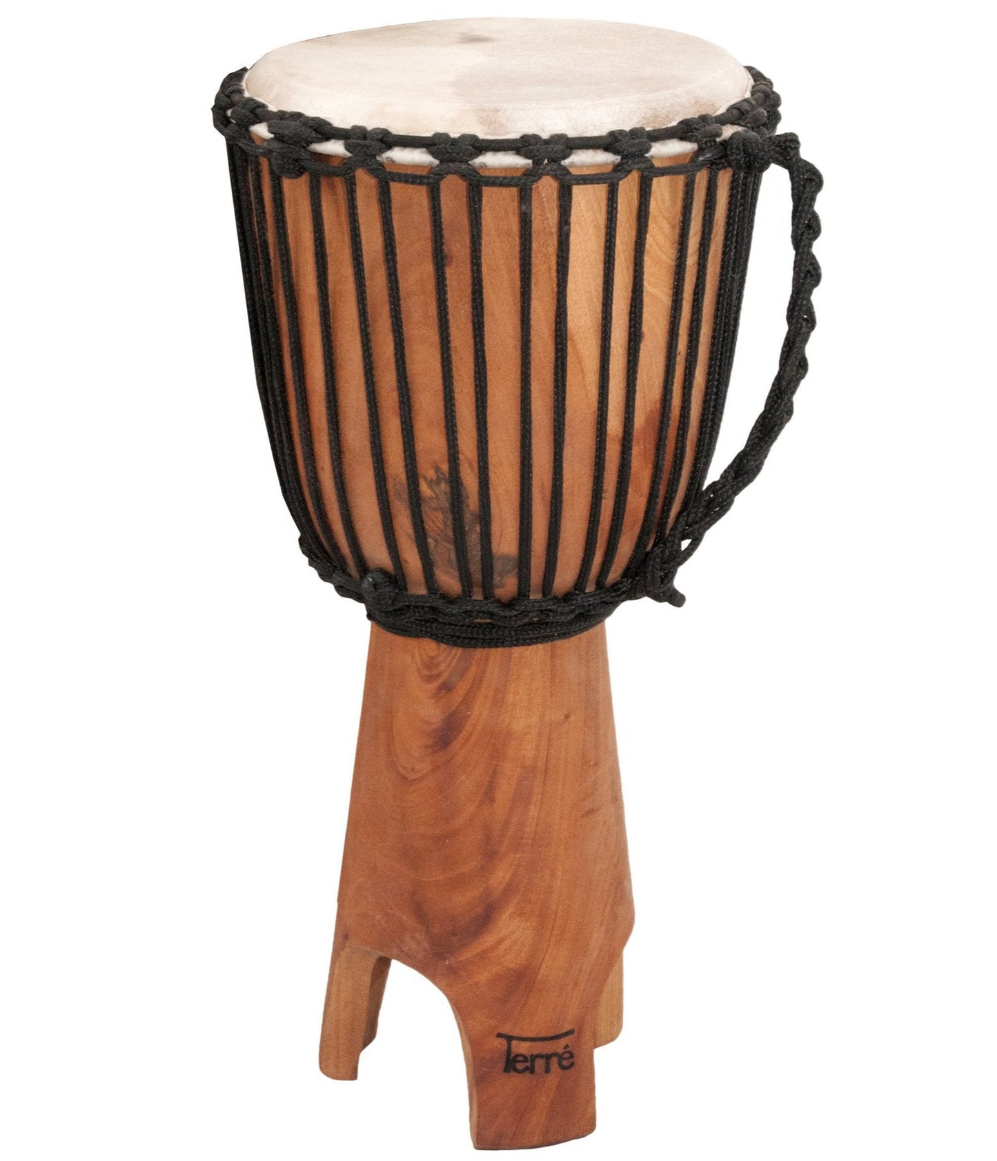 Djembé avec ouie et bois huilé, 65 cm - 8,5 kg. Fait en bois d'Acajou et recouvert de peau de chèvre !