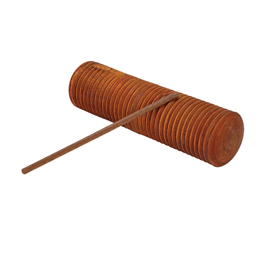 Horiyo/Shaker ou Guiro classique en bois de 29 × 7,50 cm. 0,300 kg. Livré avec bâton !