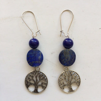 Boucles d'oreilles, collection 'Arbre de vie', concept 'Zen Curiosity', qualité AA à AAA. Finition Argent, laiton ton Argent ou doré + options pour choix de montures !