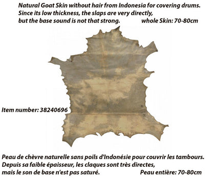 Peaux de chèvre tannées, entières ou rondes, 30 à 80 cm, qualité supérieure pour création, restauration de djembés et tambours !
