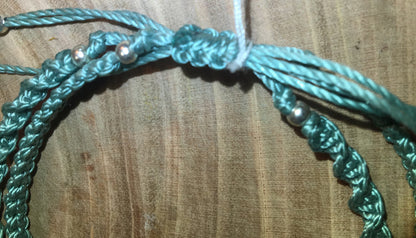 🧵 Bracelet fait main en coton tressé et pierre naturelle – Création unique Créatipik