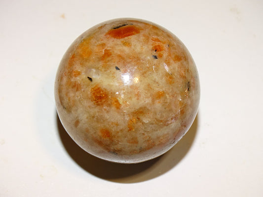 Sphère en Pierre du soleil, 2 pièces unique au choix de 43 et 56 millimètres - 113 et 240 grammes. une pierre naturellement belle ! Parfait pour la lithothérapie, collection, exposition...!