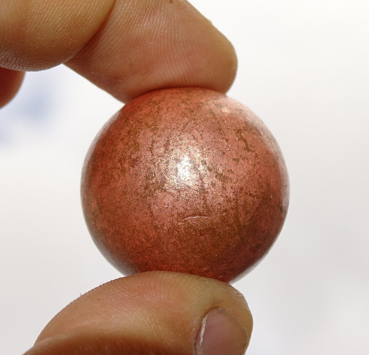 Sélection de sphères en cuivre, 2 tailles au choix, 3 ou 3,8 centimètres - 120 à 200 grammes ! Parfait pour la lithothérapie, collection, exposition...!