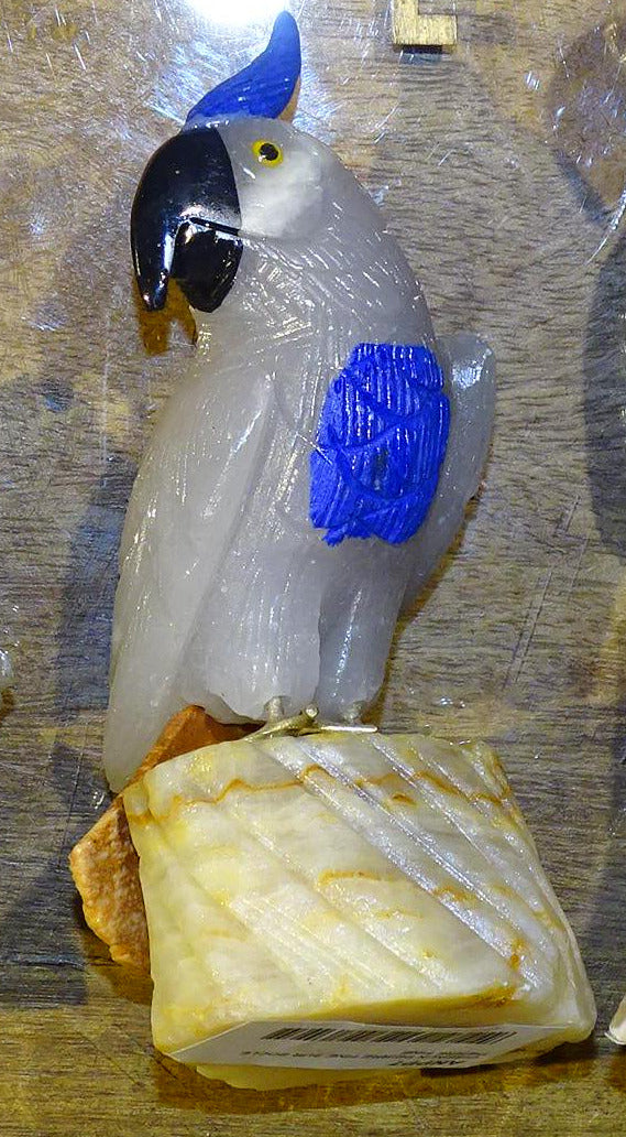 Statuette de Perroquet 'Cacatoes' Fait Main – Pièce Artisanale aux Très Belles Finitions, Objet Décoratif Unique et Élégant - 10 x 5 x 3,5 cm - 130 g