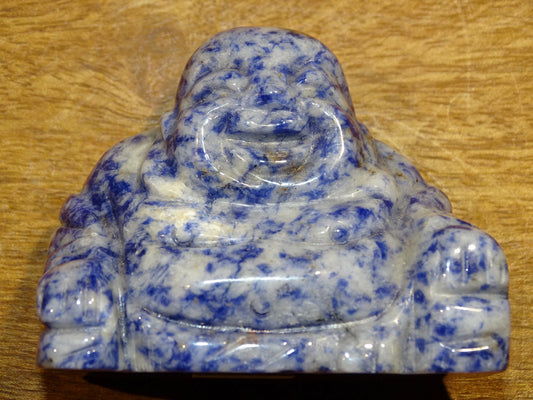 Bouddha Rieur en lapis lazuli, taille de 50 millimètres de hauteur x 60 x 31 - très belle petite pièce !