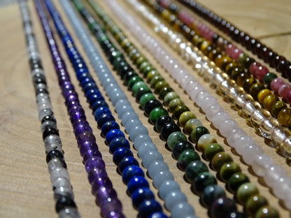Collier 50 cm transformable en bracelet 3 rangs, au choix en perles 4-6-8 mm, concept fait main par Z° C°, fil élastique haute résistance !