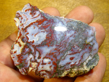 Agate mousse, magnifique spécimen de 62x50x22mm - 60,7 grammes. Des dessins et couleurs rares et uniques !