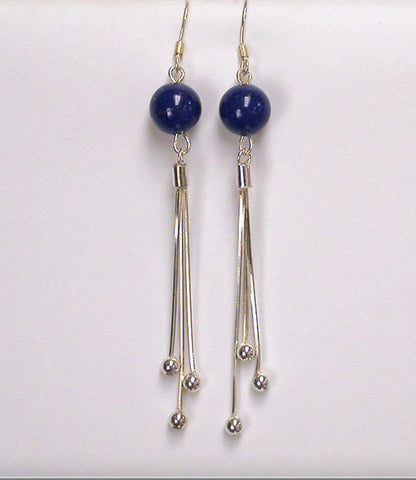 Boucles d'oreilles Argent, en améthyste, citrine, lapis lazuli ou oeil de tigre, perle de 8mm avec fantaisies, qualité AA à AAA !