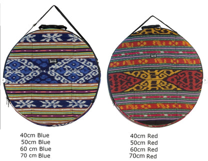 Sélection de couvre-peau et de housse spéciale pour tambour, modèle au choix en tissus bleu ou rouge, ou nylon, de 30 à 100 cm !