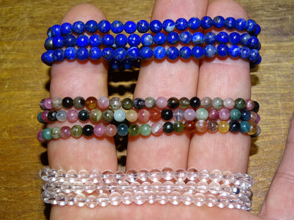 Collier 50 cm transformable en bracelet 3 rangs, au choix en perles 4-6-8 mm, concept fait main par Z° C°, fil élastique haute résistance !