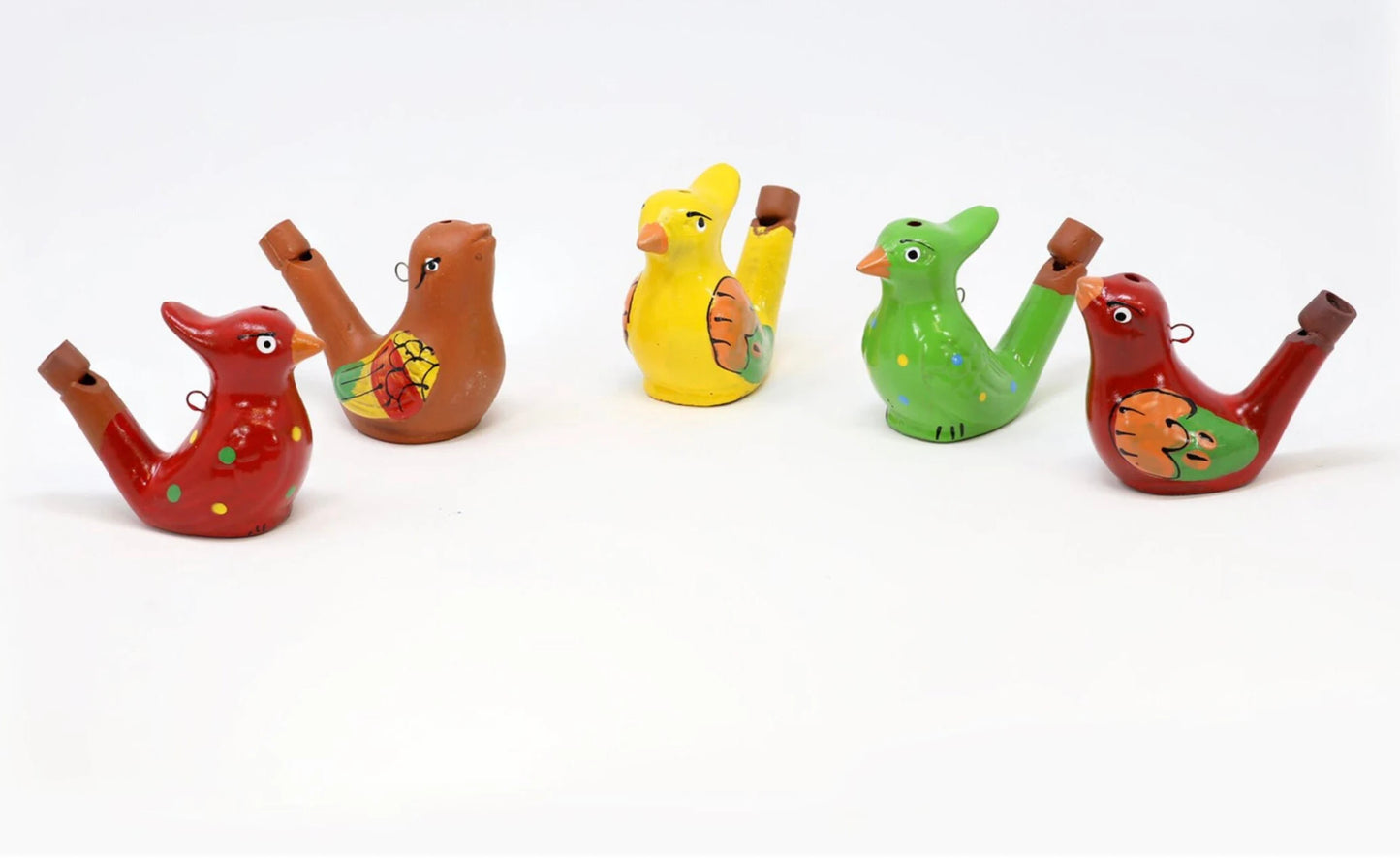 Sélection de sifflets en terre cuite, en bambou ou en bois. vendu seul ou en set de 5 pièces. Superbes pièces !