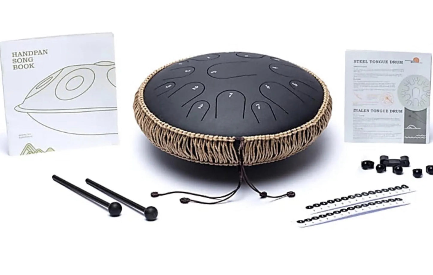 Handpan/ Tongue drum à   15 notes en Fcis/ Fa# mineur gamme éolienne , 36 cm, fabriqué en acier de haute qualité !