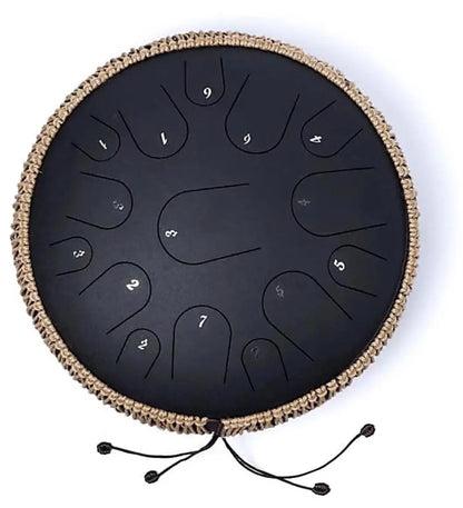Handpan/ Tongue drum à   15 notes en Fcis/ Fa# mineur gamme éolienne , 36 cm, fabriqué en acier de haute qualité !