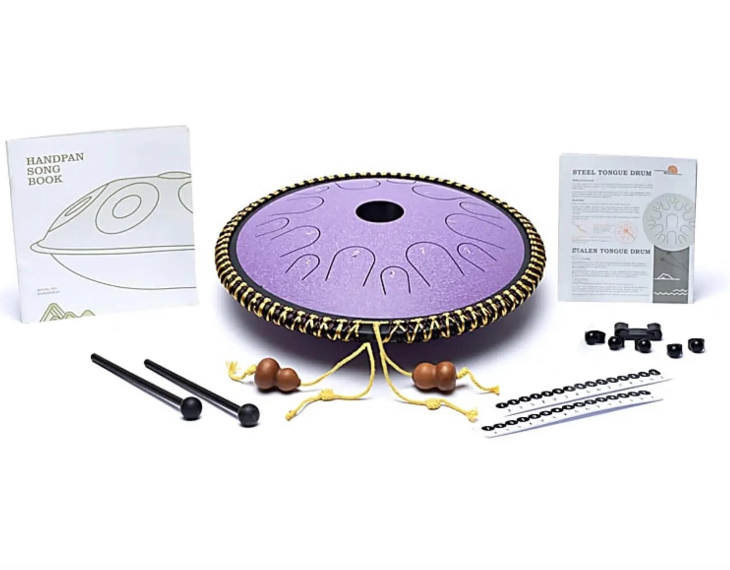 Handpan/ / Tongue drum à 14 languettes/ 14 notes, 36 cm, fait en acier. 2 couleurs au choix : violet ou noir !